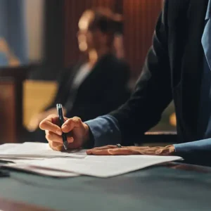 Legislator signing documents at a desk, symbolizing how legislative poison pills quietly alter and weaken good bills before passage.