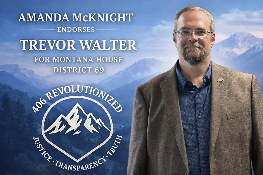 Amanda McKnight of 406 Revolutionized endorsing Trevor Walter for Montana House District 69